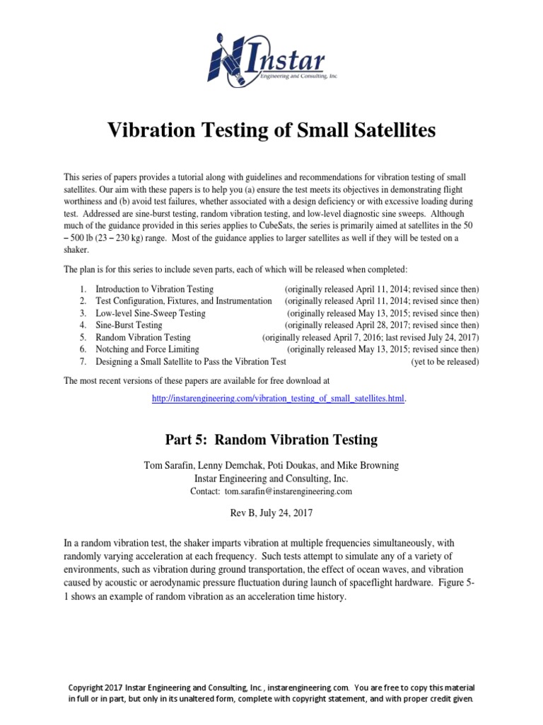 vibration testing of small satellites Satellite Vibration Testing main image 1