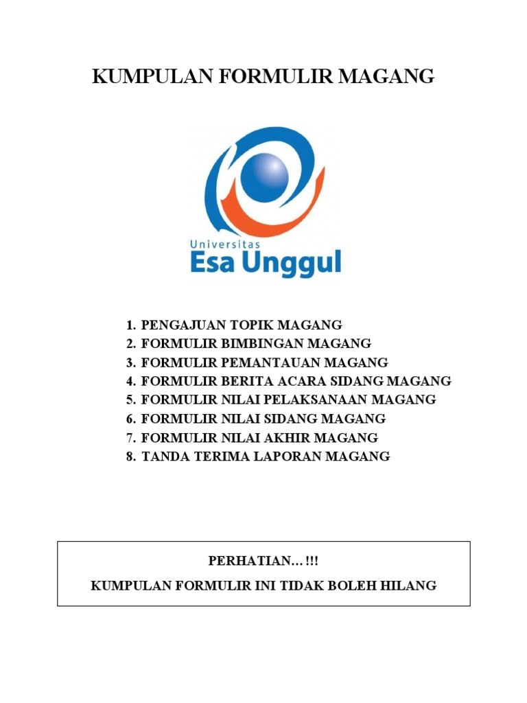 Kumpulan Formulir Magang | PDF