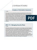 Bank Security Certificate (9 Credits) : INFA 701 - Principles of Information Assurance