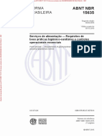 NBR15635-2015 - Serviços de Alimentação - Requisitos de Boas Praticas Higiênico-Sanitárias e Controles Operacionais Essenciais