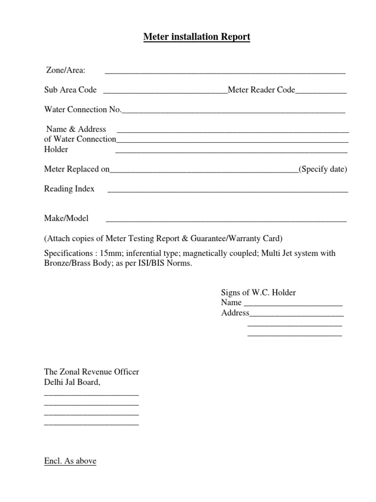 Water Meter Installation Report | PDF | Business | Finance & Money ...