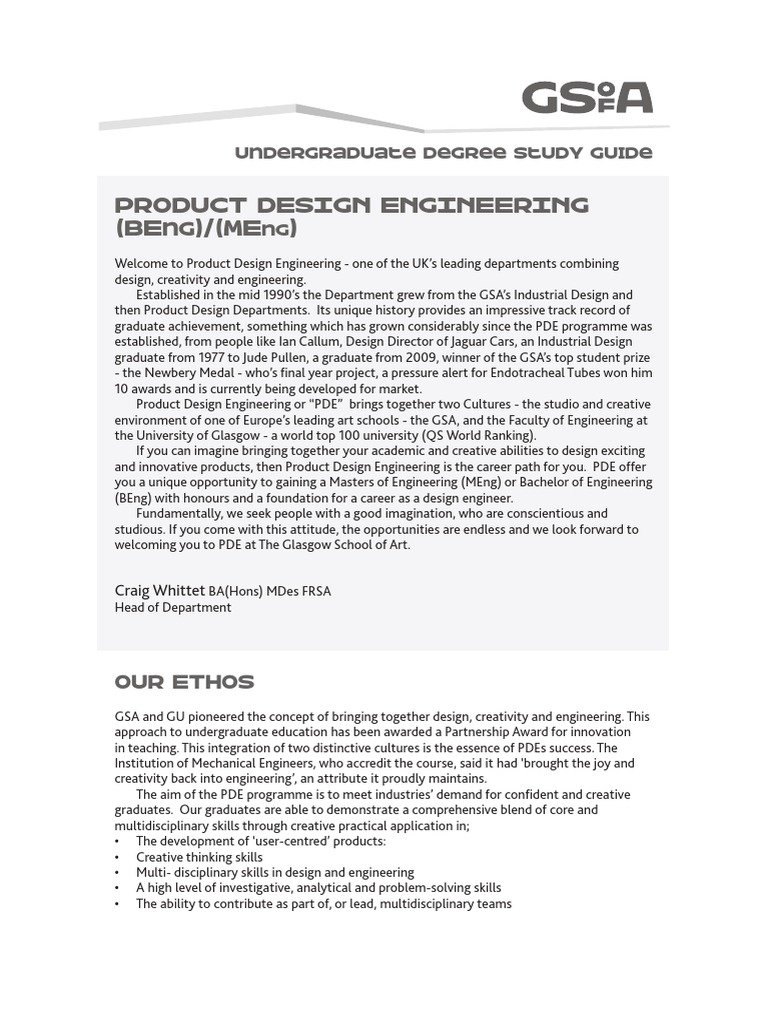 Product Design Engineering (BE) / (ME) : Undergraduate Degree Study ...
