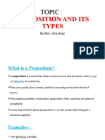 Preposition and Its Types