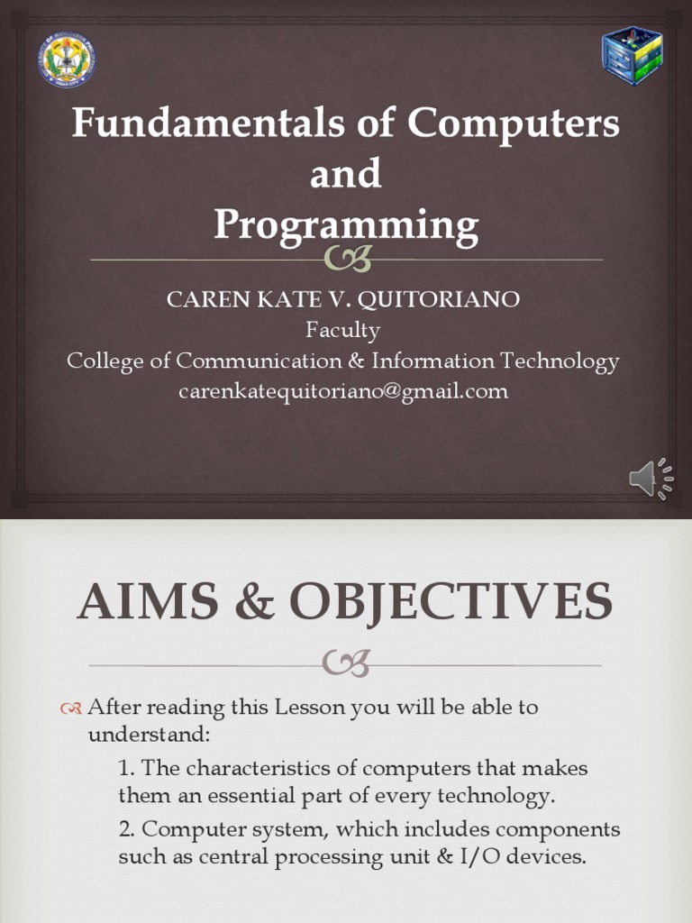 Fundamentals of Computers and Programming | PDF | Computer Data Storage ...