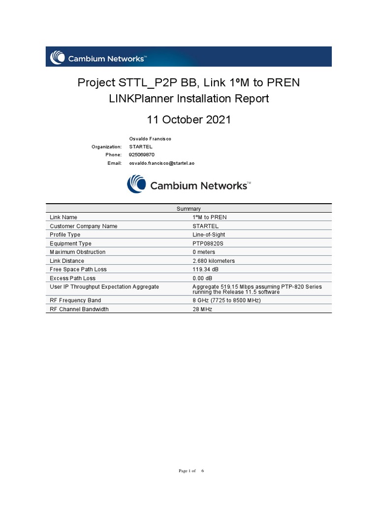 Link - 1ºM To PREN - Installation - Report | PDF | Antenna (Radio ...