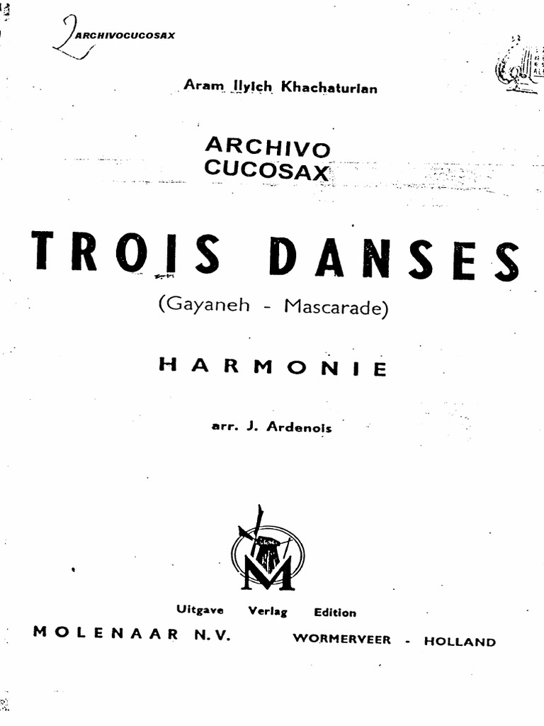 Trois Dances Aram Ilich Khachaturian Pdf
