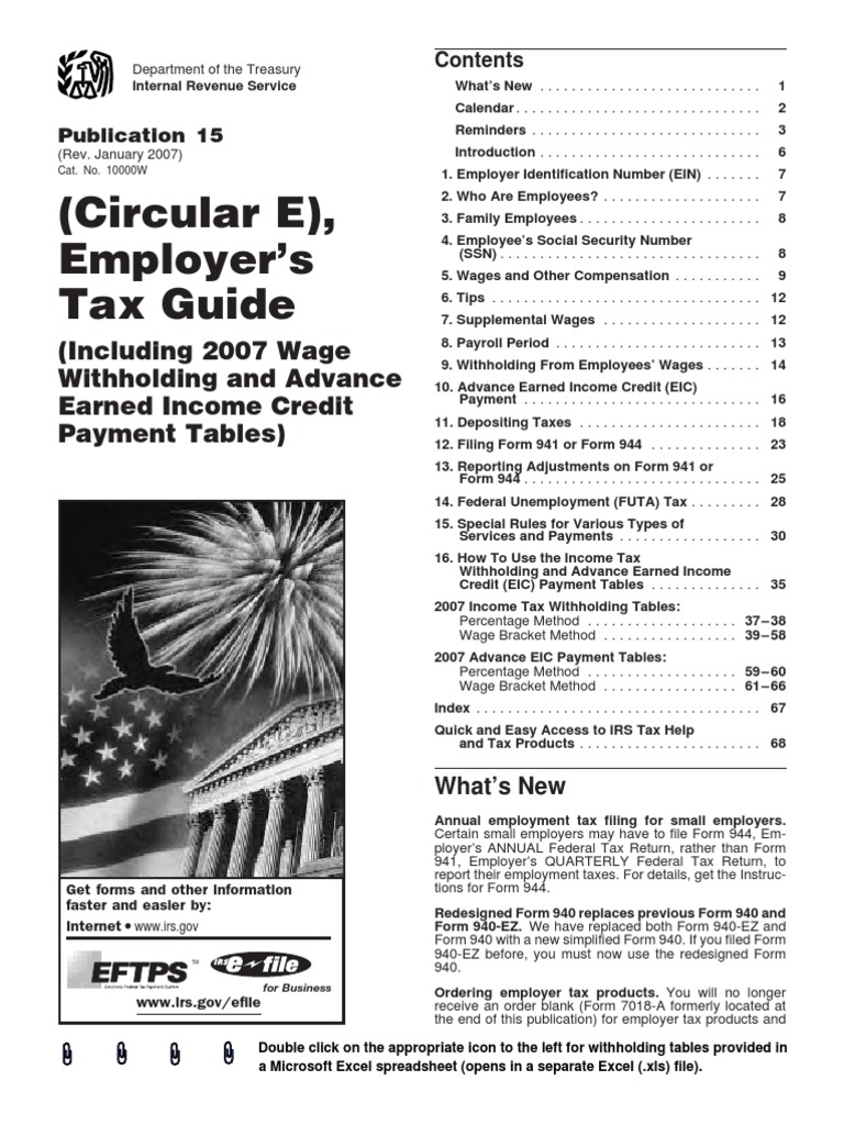 US Internal Revenue Service p15 Irs Tax Forms Withholding Tax