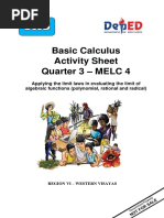 Basic Calculus Activity Sheet Quarter 3 - Melc 4