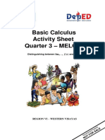 Basic Calculus: Activity Sheet Quarter 3 - Melc 2