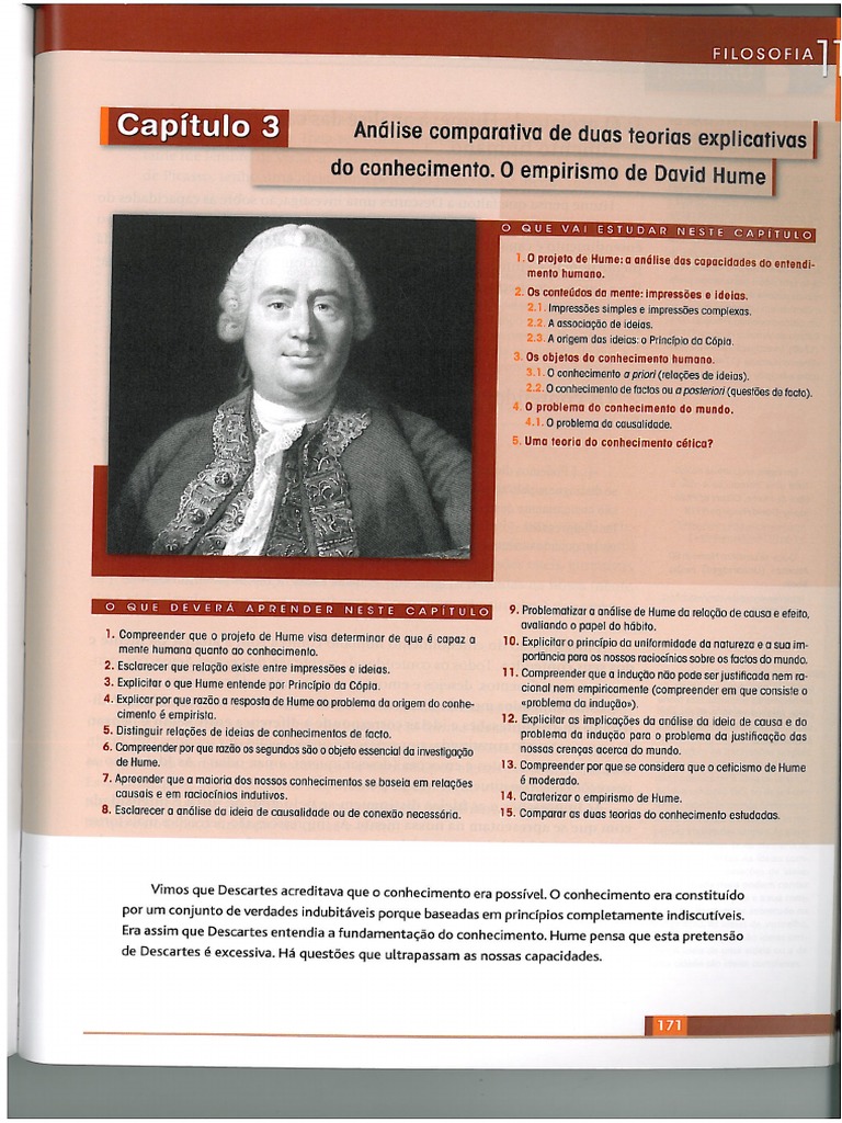 O Empirismo de David Hume - Filosofia 11º - Manual | PDF