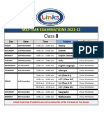 Class 8 Mid-Year Exam Schedule 2021-22