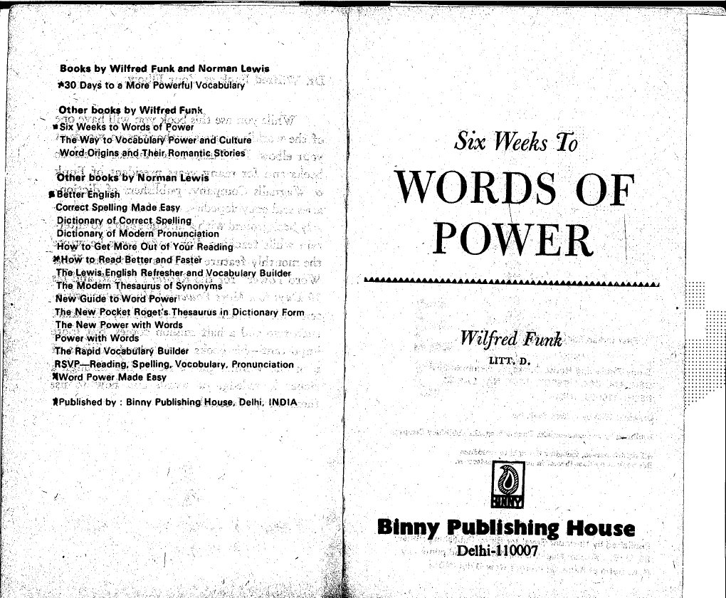 洋書 SIX WEEKS TO WORDS OF POWER WILFRED FUNK 91xzKU96d5L.jpg