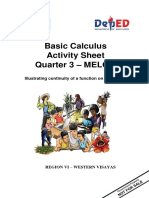 G11 BasicCal Q3 MELC9 Illustrates Continuity of A Function On An Interval