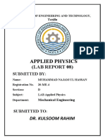 Applied Physics: (Lab Report 08)