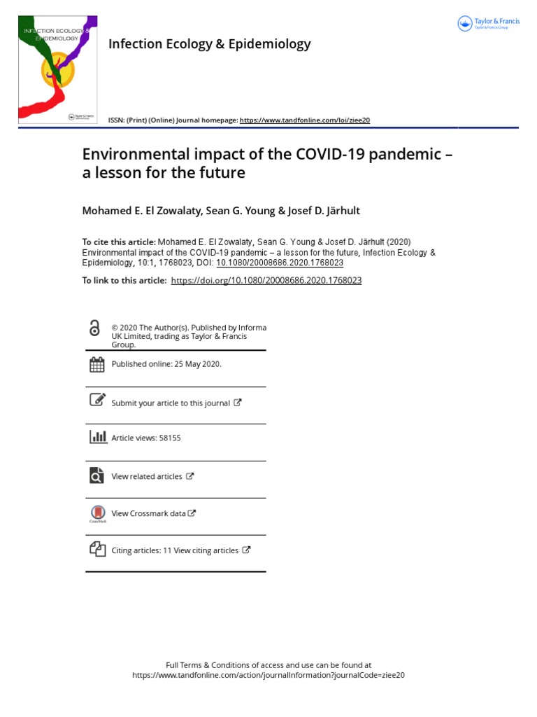Environmental Impact of The COVID 19 Pandemic A Lesson For The Future ...
