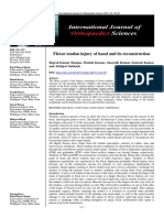 Flexor Tendon Injury of Hand and Its Reconstruction