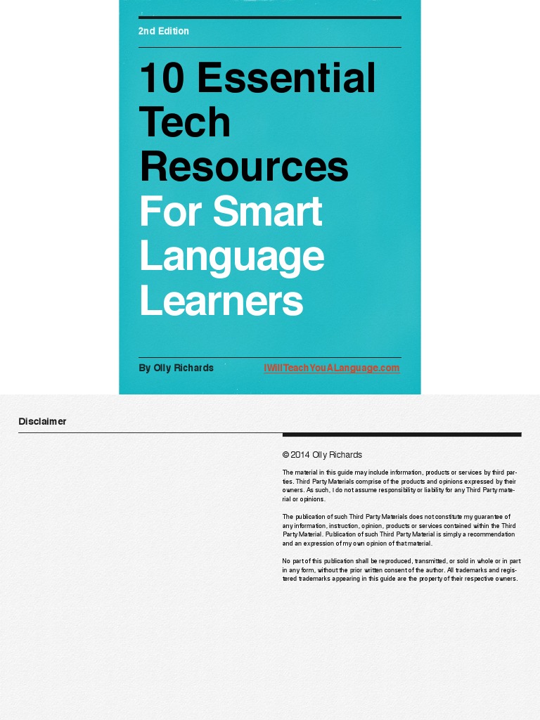 10 Essential Tech Resources For Smart Language Learners 2nd Edition