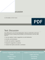 S2 Activity Test - Discussion on Travel Destinations