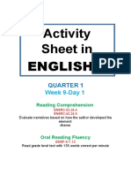 Activity Sheet In: English 6