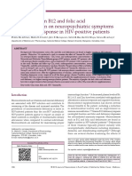 Effect of Vitamin B12 and Folic Acid Supplementation On Neuropsychiatric Symptoms and Immune Response in HIV-positive Patients