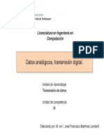 Datos Analógicos, Transmisión Digital.: Licenciatura en Ingeniería en Computación