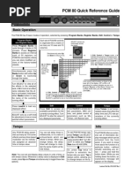 PCM 80 Quick Reference Guide: Basic Operation