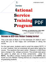 Overview of the National Service Training Program (NSTP