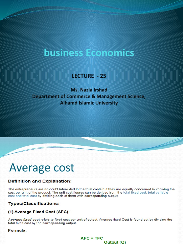 Economics Lec 25 Pdf