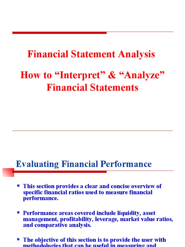 Financial Statement Ratio Analysis Guide | PDF | Equity (Finance ...
