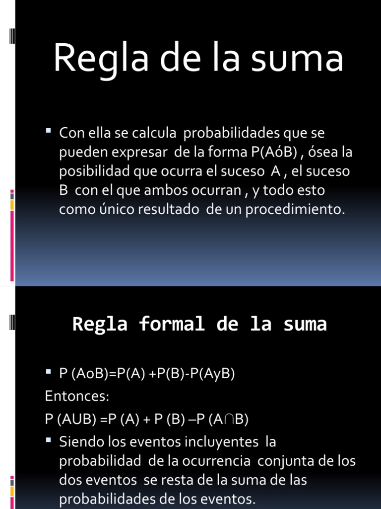 Regla de La Suma PDF Probabilidad Empirismo