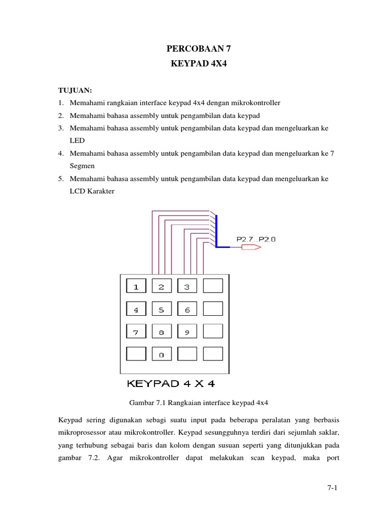 Percobaan 7 Keypad 4X4 | PDF