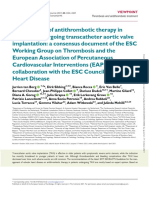 Management of Antithrombotic Therapy in Patients Undergoing Transcatheter Aortic Valve Implantation - ESC