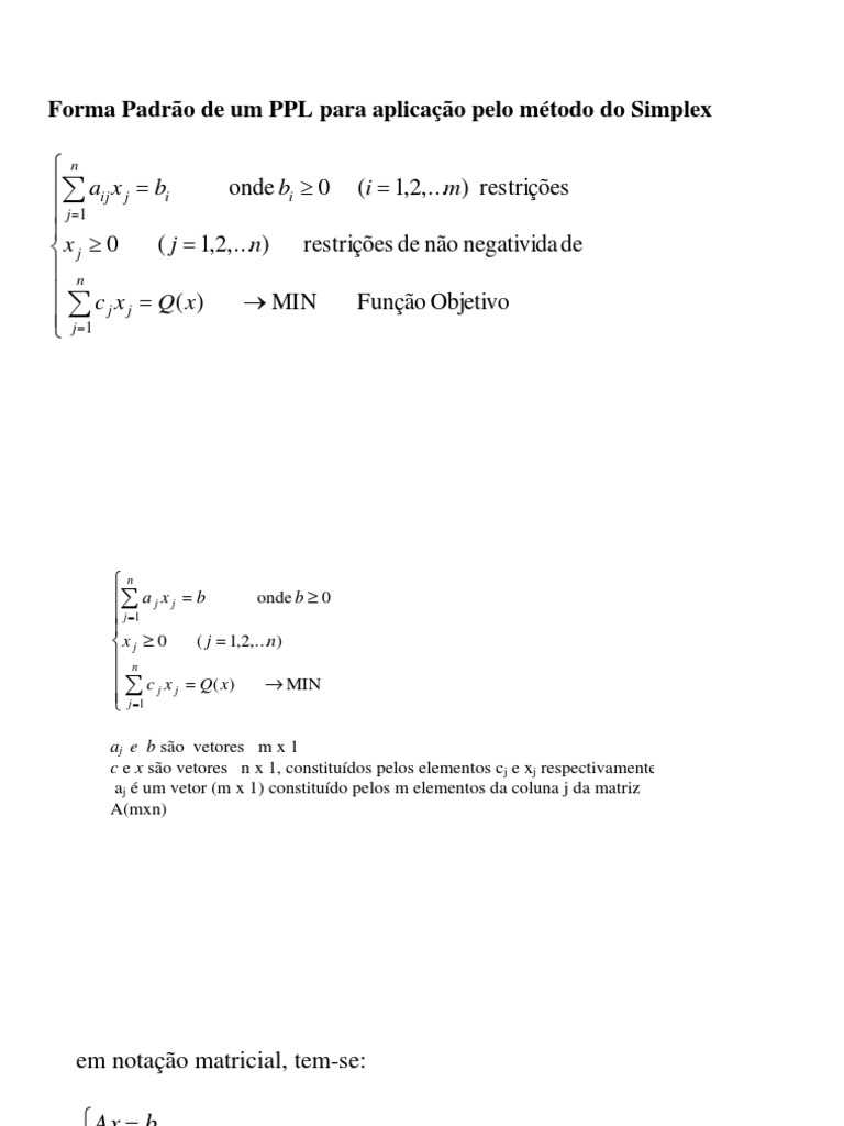 Forma Padrão de PPL pelo Simplex | PDF