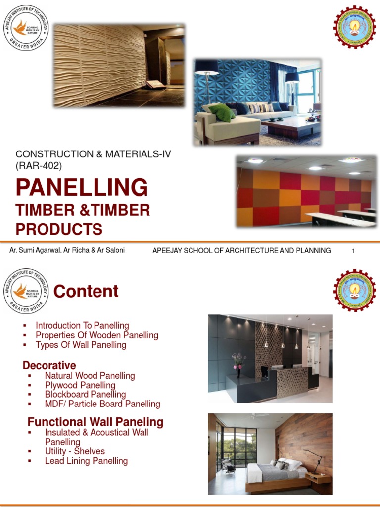 Panelling: Timber &timber Products | PDF | Wall | Drywall