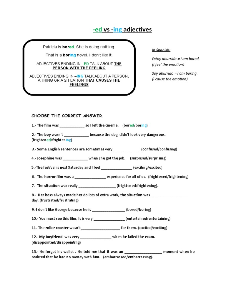 BoredVsBoring Etc Worksheet PDF