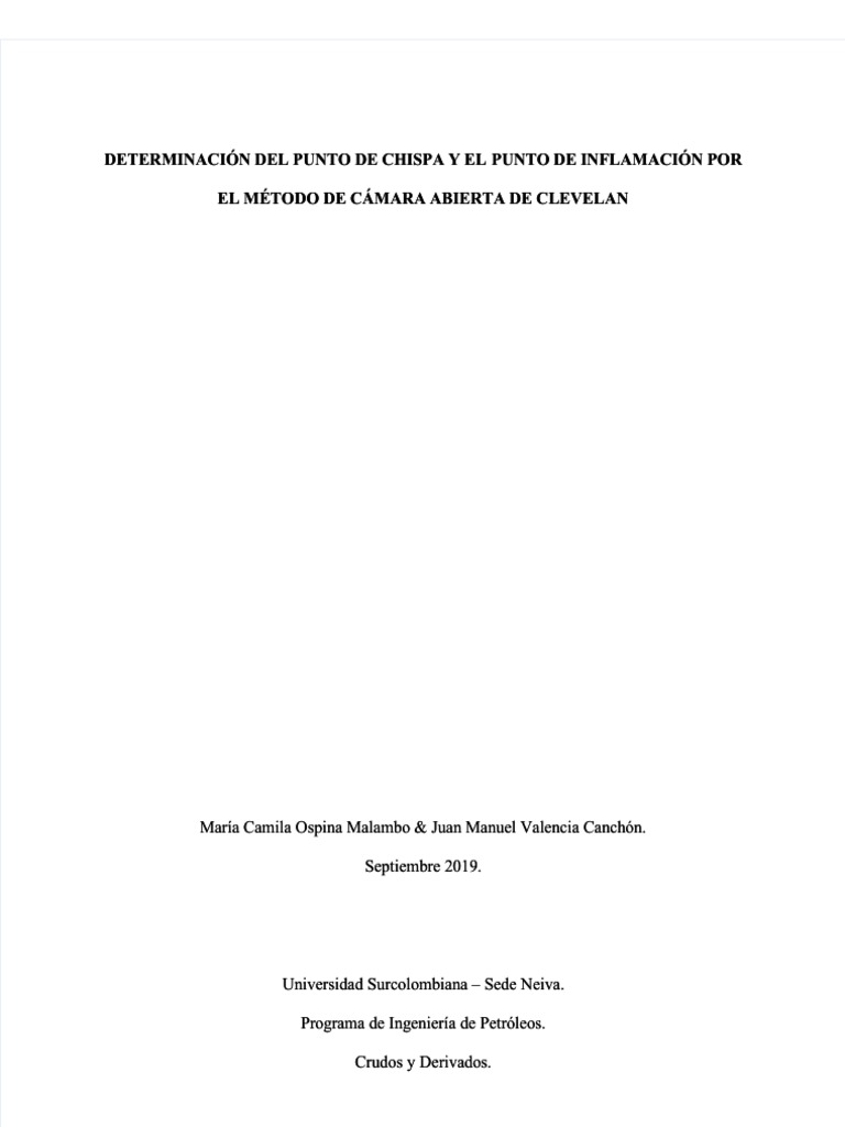 Análisis del punto de chispa y