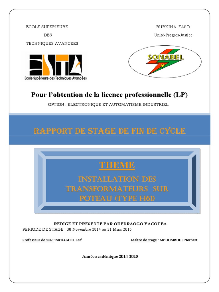 Distance Minimum Entre Un Transformateur Et Une Habitation Rapport de Stage | PDF | Transformateur électrique | Champ magnétique