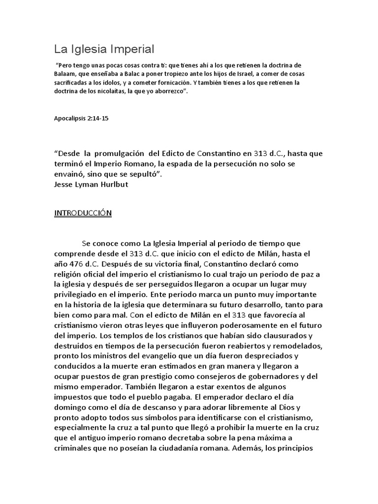 Influencia de Constantino en la Iglesia | PDF | Constantino el grande ...