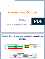 Presentación de Proveedor Critico