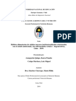 Hábitos Alimentarios de Adultos Mayores Institucionalizados Relacionados