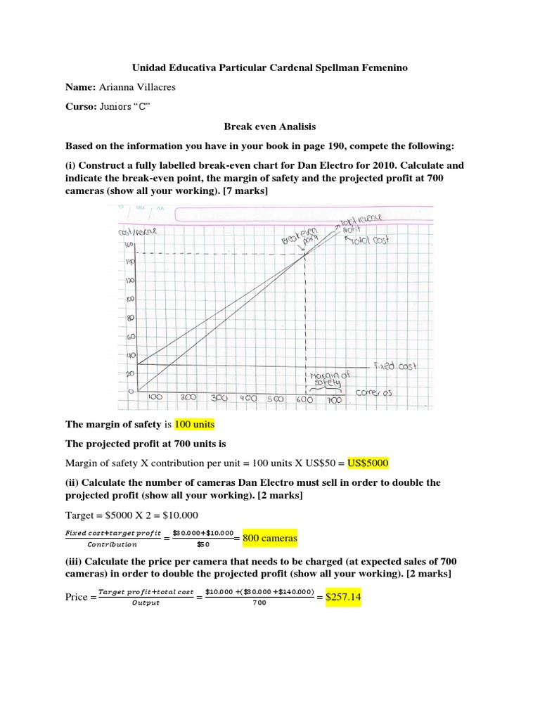 (08!03!2021) Break Even Analysis | PDF | Computers