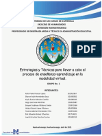 Estrategias y Técnicas para Llevar A Cabo El Proceso de Enseñanza Aprendizaje en La Modalidad Virtual.