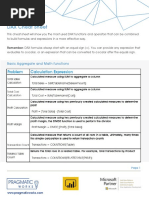 DAX Cheat Sheet: Basic Aggregate and Math Functions