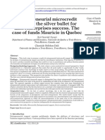 Entrepreneurial Microcredit Support: The Silver Bullet For Microenterprises Success. The Case of Funds Mauricie in Quebec