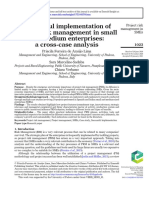 Successful Implementation of Project Risk Management in Small and Medium Enterprises: A Cross-Case Analysis