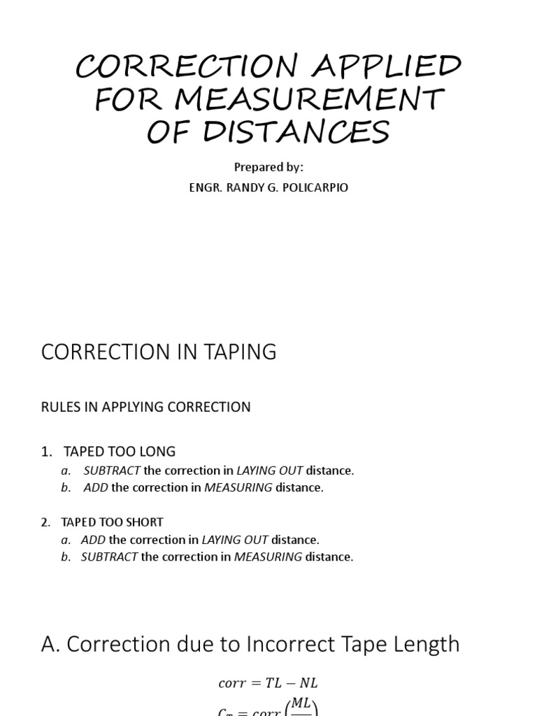 Surveying Distance Correction Techniques | PDF | Celsius | Slope