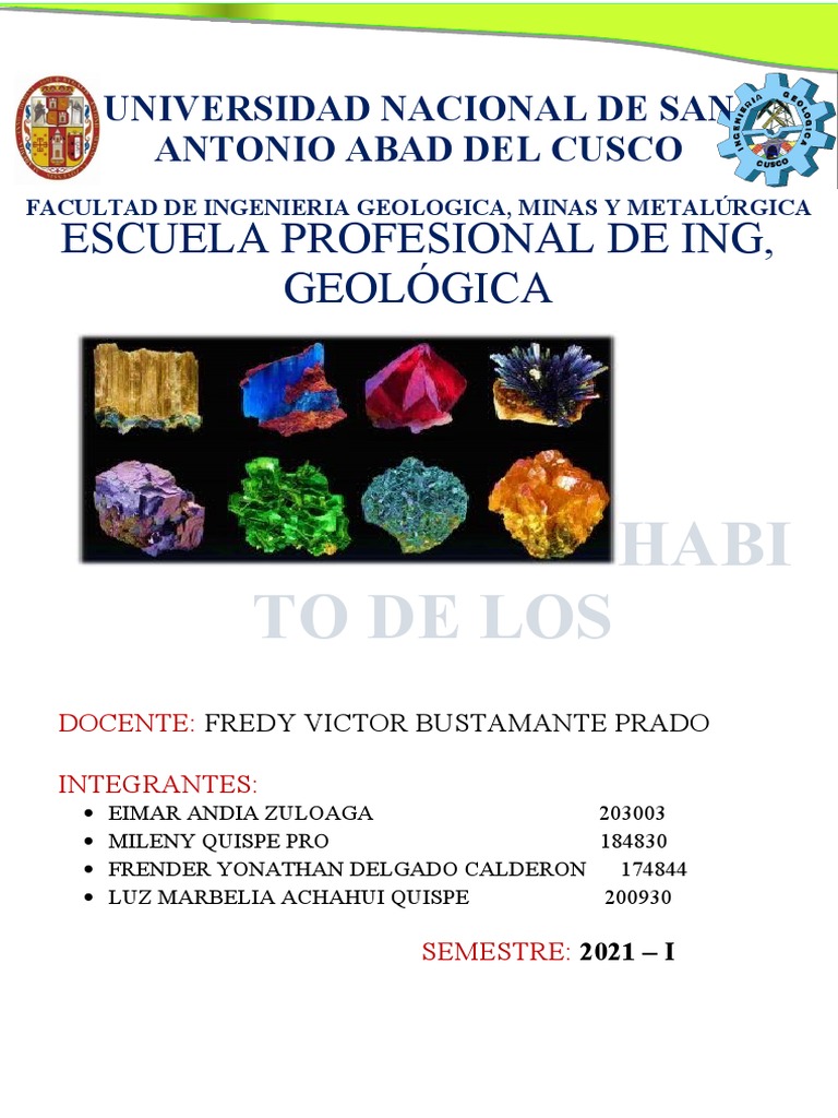 Mineralogia Descriptiva Practica Nro 1 | PDF | Física de la Materia ...