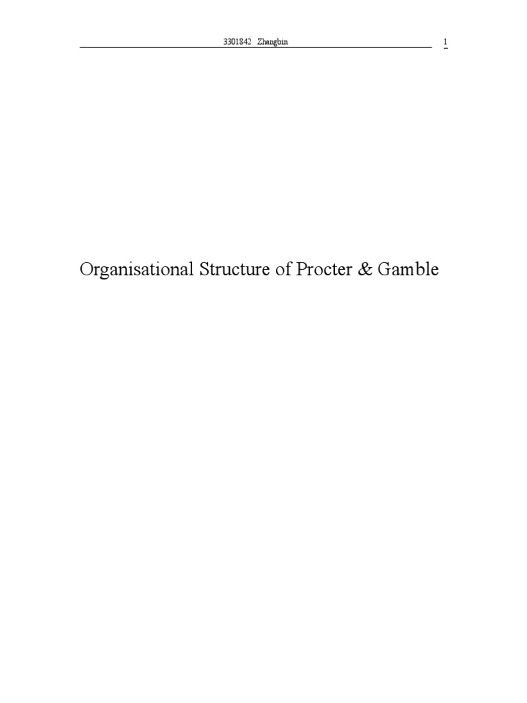 P&G's Matrix Organizational Structure | PDF | Organizational Structure ...
