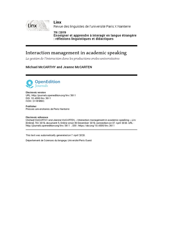 Discourse intelligence overview