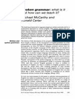 McCarthy, M. Carter, R. Spoken Grammar What Is It and How Can We Teach It